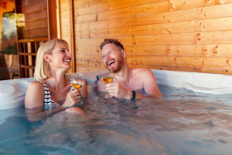 How Hot Tubs Can Help Relieve Anxiety & Depression with both couples enjoying each others time